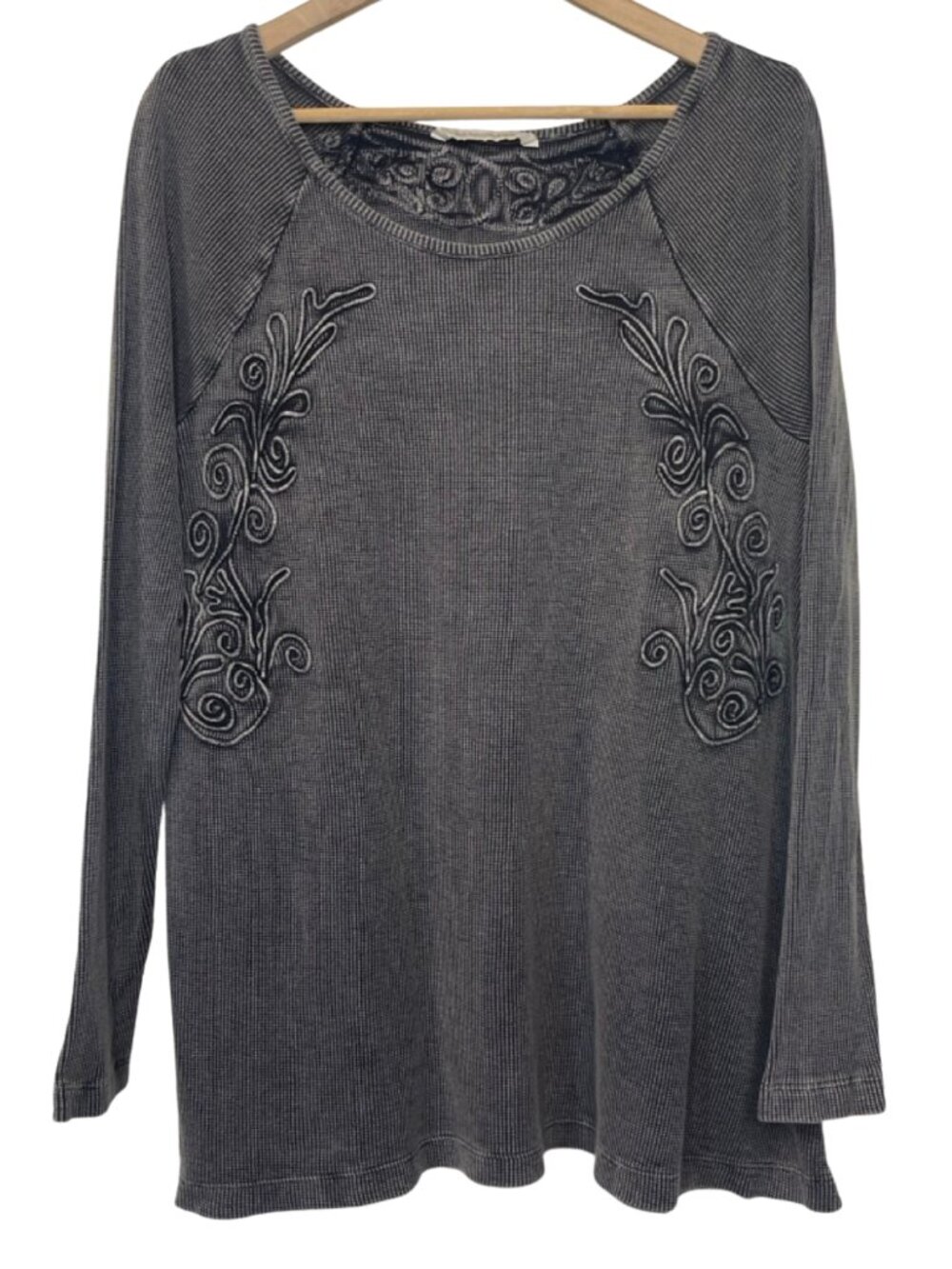 Soft Surroundings Women’s Gray Thermal Knit Tunic Top Size Large